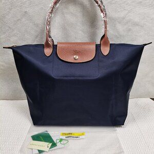 NWT Longchamp Le Pliage Original Large Shoulder Nylon Bag Tote Navy Blue